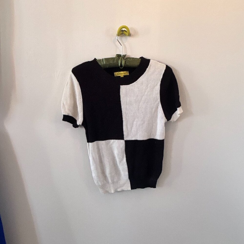 Circus NY Black n White Checkered Top